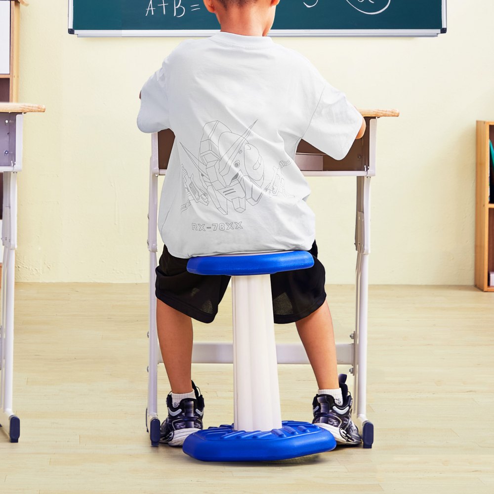 VEVOR Kids Wobble Chair, Active Chair with Sponge Cushion, Wobble Stool Improves Focus, Posture and Calm Children, Ideal for Schools and Home, Age 7-14, Blue