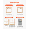 VEVOR King Size Bunkie Board, 1.5 in Bed Board Slats with 200D Oxford Cloth, Wooden Mattress Support for King Size Bed, Easy Assembly Support under Mattress, 4 Piece, Gray