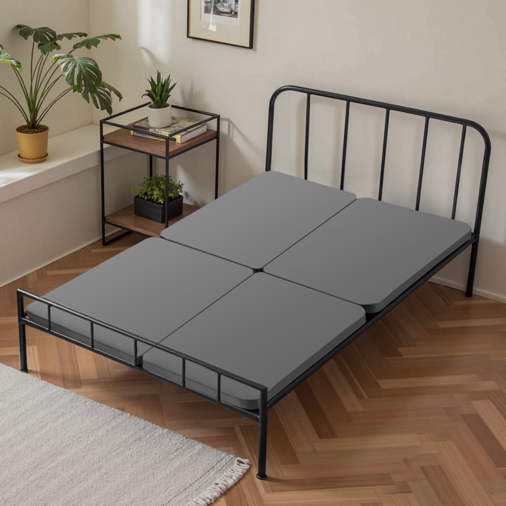 VEVOR Twin Size Bunkie Board, 1.5 in Bed Board Slats with 200D Oxford Cloth, Wooden Mattress Support for Twin Size Bed, Easy Assembly Support under Mattress, 2 Piece, Gray