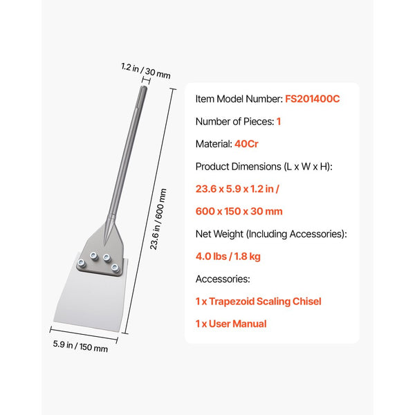 Vevor Floor Scraper SDS Max 23.6