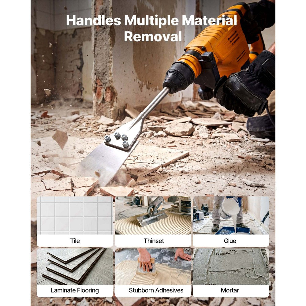VEVOR SDS Max Floor Scraper, 23.6" x 5.9" Chisel Bit with SDS Max Shank, Compatible with Rotary Hammers, Heat Treated 40Cr Alloy Steel, Sharp Edge for Removing Laminate Flooring, Tiles, and Mortar