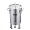 VEVOR 304 Stainless Steel Kettle, 8 GALLON Beer Brew Fermentor, Brew Bucket Fermentor for Brewing, Home Brewing Supplies with Base, Kettle Stock Pot Includes Lid, Handle, Valve, Spigot, Thermometer