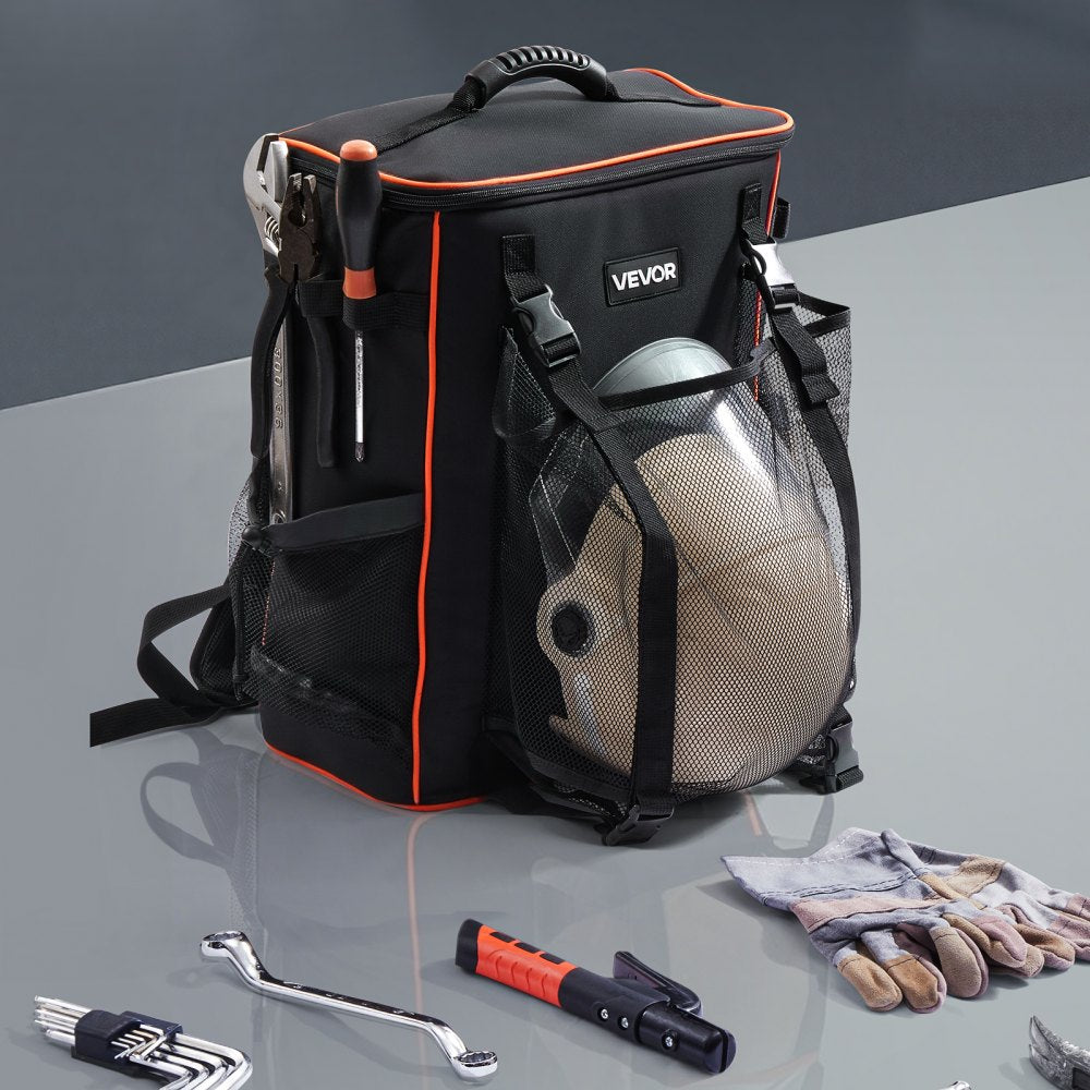 VEVOR Welding Backpack, 33L Welder Backpack with Insulated Bag & Helmet Bag, 600D Polyester Extreme Gear Pack for Tools and Helmet, Multi-Purpose Gear Storage Bag for Welding, Outdoor Camping, Hiking