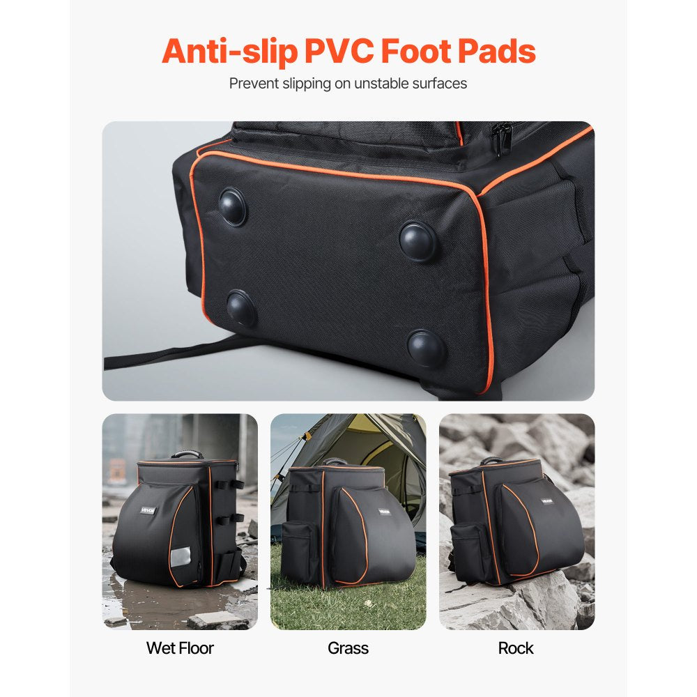 VEVOR Welding Backpack, 35.6L Welder Backpack for Tools and Helmet, 600D Polyester Extreme Gear Pack with Helmet Catch Bag, Multi-Purpose Gear Storage Bag for Welding, Outdoor Camping, Mountaineering