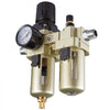 VEVOR Air Compressor Filter Regulator Lubricator (FRL), 3/8" NPT Air Compressor Water Separator, Semi-Auto Drain Air-Drying System with 5μm Brass Filter Element, 145PSI Max Working Pressure, Poly Bowl