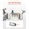 VEVOR Air Compressor Filter Regulator, 3/8" NPT 3-Stage Air Compressor Water Separator with 5μm/1μm/0.01μm Micron Filter Elements, Semi Auto Drain Air-Drying System 145PSI Max Pressure, Poly Bowl