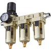 VEVOR Air Compressor Filter Regulator, 3/8" NPT 3-Stage Air Compressor Water Separator with 5μm/1μm/0.01μm Micron Filter Elements, Semi Auto Drain Air-Drying System 145PSI Max Pressure, Poly Bowl