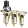 VEVOR Air Compressor Filter Regulator, 3/8" NPT 3-Stage Air Compressor Water Separator with 5μm/1μm/0.01μm Micron Filter Elements, Semi Auto Drain Air-Drying System 145PSI Max Pressure, Poly Bowl