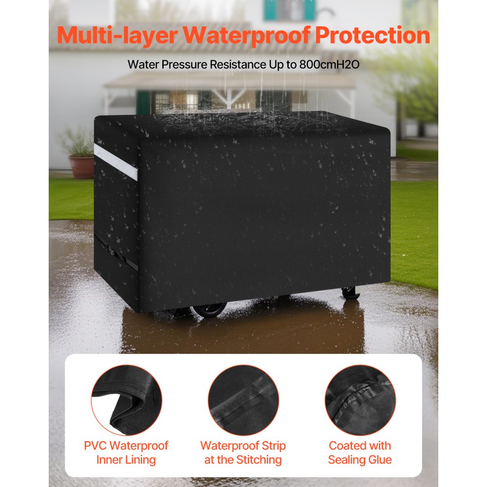 VEVOR Grill Cover, 59 inch BBQ Covers for Outdoor Grills, Waterproof, Fade Resistant, Weather Resistant Heavy Duty 600D Polyester, Easy On/Off, with Secure Buckles, Black