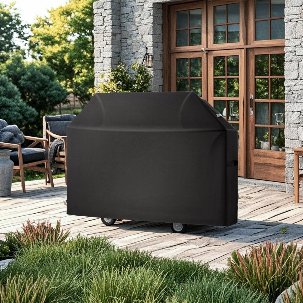 VEVOR Grill Cover, 60 inch BBQ Covers for Outdoor Grills, Waterproof, Fade Resistant, Weather Resistant Heavy Duty 600D Polyester, Easy On/Off, with Hook-and-Loop Straps, Black