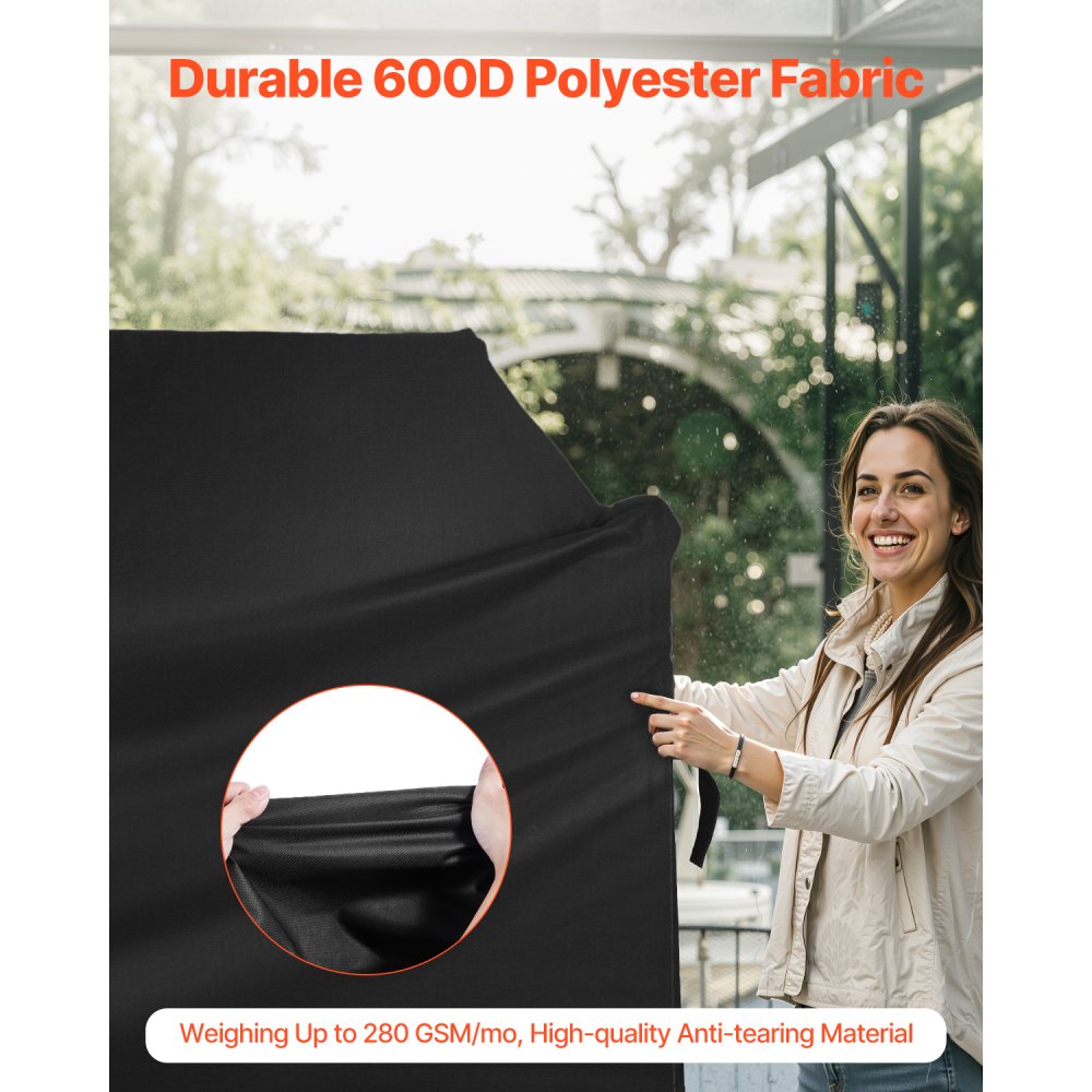 VEVOR Grill Cover, 58 inch BBQ Covers for Outdoor Grills, Waterproof, Fade Resistant, Weather Resistant Heavy Duty 600D Polyester, Easy On/Off, with Hook-and-Loop Straps, Black