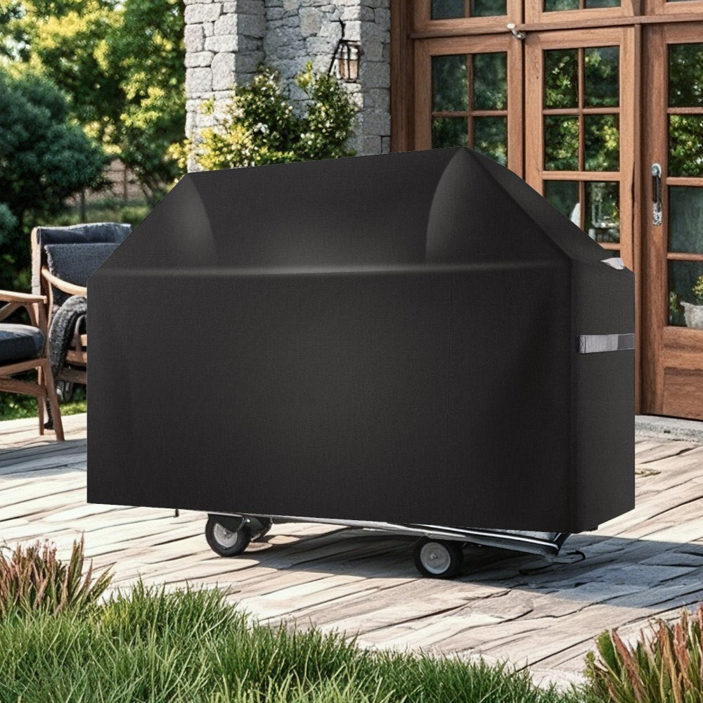 VEVOR Grill Cover, 65 inch BBQ Covers for Outdoor Grills, Waterproof, Fade Resistant, Weather Resistant Heavy Duty 600D Polyester, Easy On/Off, with Hook-and-Loop Straps, Black