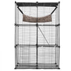 VEVOR Large 3-tier Cat Cage, 28 x 28 x 41", DIY Detachable Metal Wire Durable Cat Enclosure, with Large Hammock 2 Ramp Ladders, Fit for Cats Exercise Indoor ＆ Outdoor, Ease of Assembly, Black