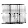 VEVOR Large 2-tier Cat Cage, 28 x 28 x 28", DIY Detachable Metal Wire Cat Enclosure, with Ramp Ladder Adjustable Resting Platform, Crate Large Indoor ＆ Outdoor Exercise Place for Small Animals, Black