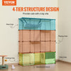 VEVOR Large 4-tier Cat Cage, 41 x 14 x 55", Detachable Metal Wire Cat Enclosure, with Litter Box Hammock Ramp ladders, Indoor & Outdoor Crate Exercise Place Ideal for Kitty, Small Animals, Black
