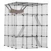 VEVOR Large 4-tier Cat Cage, 41 x 41 x 55", Detachable Metal Wire Cat Enclosure, with 4 Front Doors Hammock Ramp ladders, Indoor & Outdoor Crate Exercise Place Ideal for Kitty, Small Animals, Black