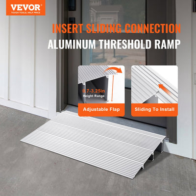 Vevor Threshold Ramp Adjustable Aluminum Doorway Wheelchair Ramp 3