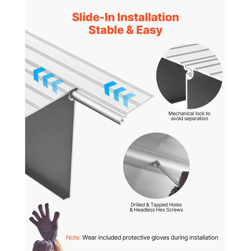 VEVOR Door Threshold Ramp, 3 inch Rise, Aluminum Alloy Threshold Ramp Rated 800 lbs Load Capacity, Handicap Ramps for Home Steps for Wheelchair, Scooters, Power Chairs, Walkers, Bicycle, Tricycle