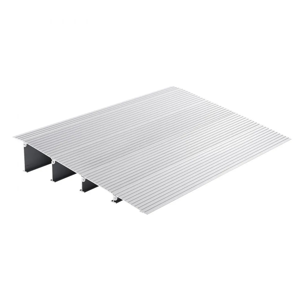 VEVOR Door Threshold Ramp, 4" Rise, 800 lbs Load Capacity, Door Ramp for Wheelchairs, Aluminum Threshold Ramp for Doorways, Adjustable Modular Threshold Ramp for Wheelchairs, Scooters, Power Chairs