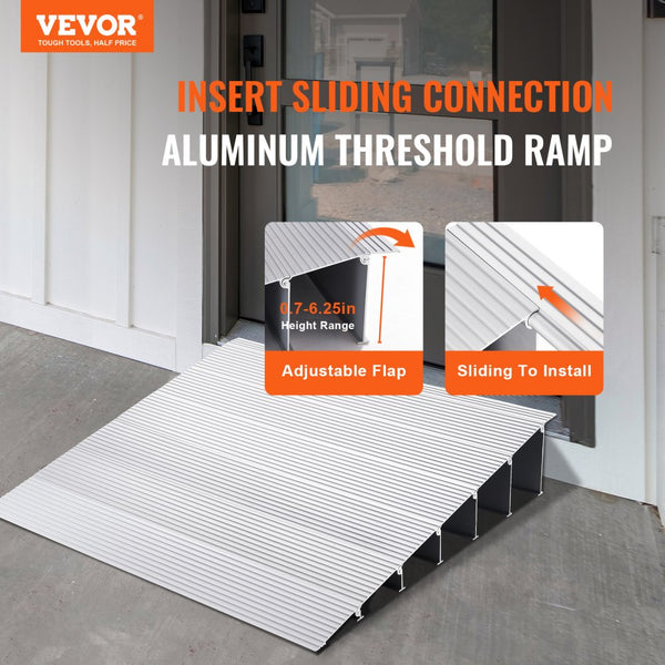 Vevor Door Threshold Ramp Adjustable Aluminum Wheelchair Ramp 6