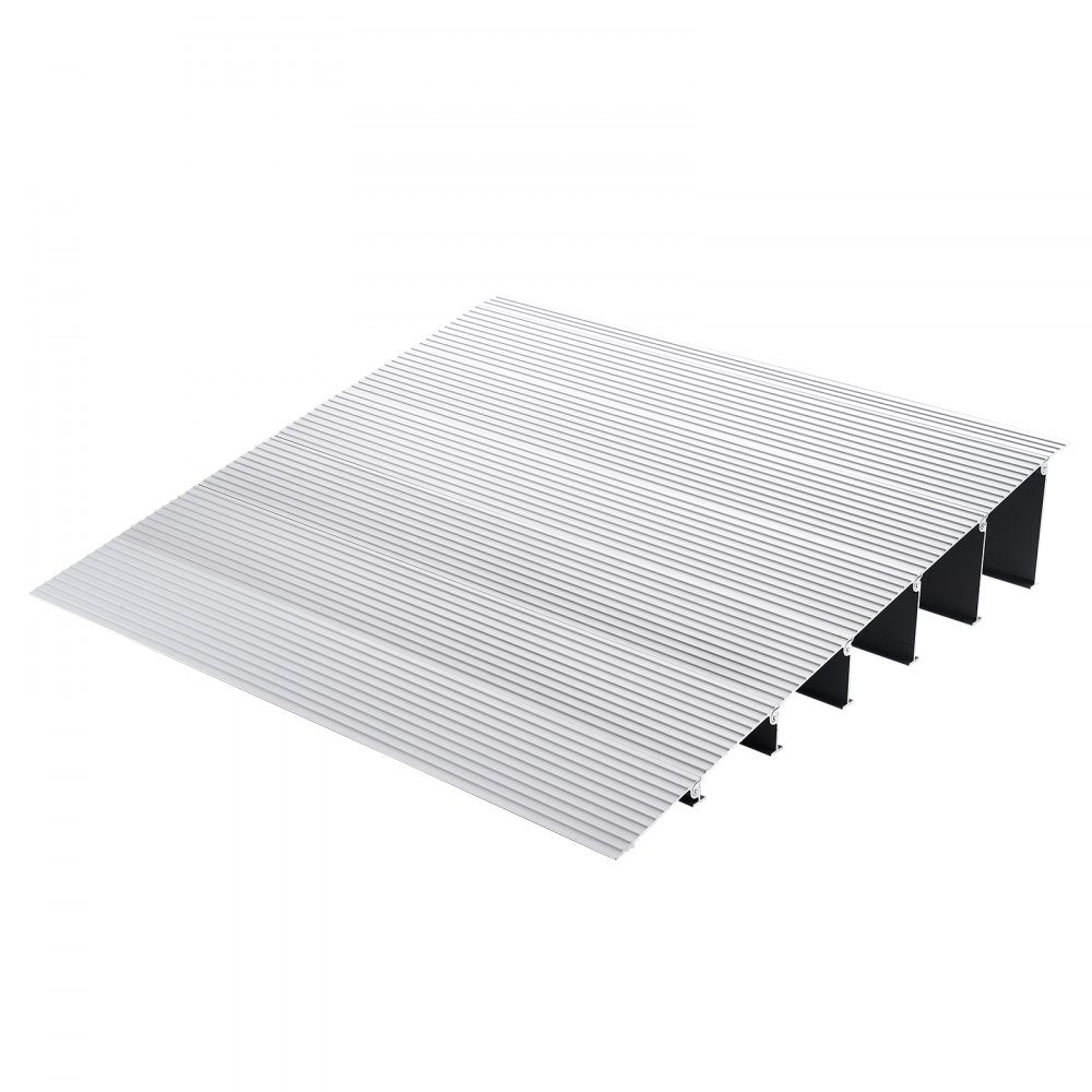 VEVOR Door Threshold Ramp, 6" Rise, 800 lbs Load Capacity, Door Ramp for Wheelchairs, Aluminum Threshold Ramp for Doorways, Adjustable Modular Threshold Ramp for Wheelchairs, Scooters, Power Chairs