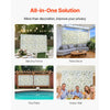 VEVOR 3D Flower Wall Panel, 24 PCS 15 x 15 inch, Artificial Floral Wall Background Mesh Backing Mat,Seamless Design&Easy Installation for Wedding Valentines Day Home Baby Party Backdrop Decor,White