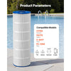 VEVOR Pool Filter Cartridge, 175 Sq. Ft Spa Hot Tub Filter Cartridge Replacement, Compatible with Pleatco PA175, Hayward C1750, Secure for Kids & Pet, Trilobal Pleated, Easy to Clean