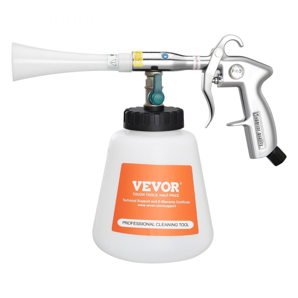 VEVOR Car Cleaning Gun, 6-9.2 Bar High-Pressure Air Blow Gun with 2 Set Nozzles & 1L Liquid Bottle, Vortex Cleaning Gun, Quickly Blasts Dirt and Dust from Surface, Work with 1/4 NPT Air Compressor
