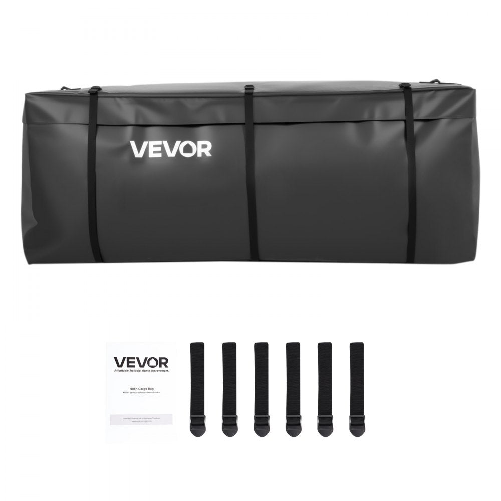 VEVOR Hitch Cargo Carrier Bag, Waterproof 840D PVC, 59.84 x 24.02 x 24.41 in (20 Cubic Feet), Heavy Duty Cargo Bag for Truck Bed Storage with 6 Reinforced Straps, Suitable for Car Vans Hitch Basket