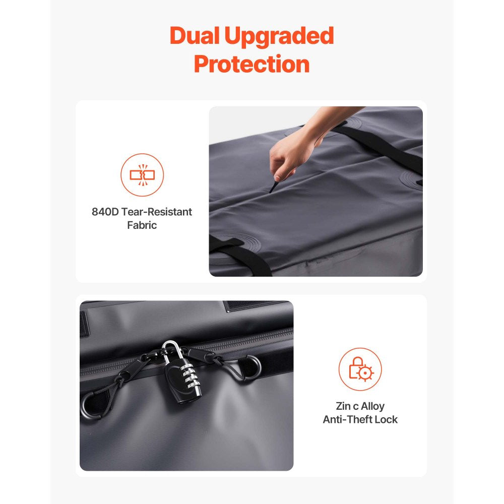 VEVOR Hitch Cargo Carrier Bag, Waterproof 840D PVC, 60.24 x 24.02 x 35.94 in (30 Cubic Feet), Heavy Duty Cargo Bag for Truck Bed Storage with Reinforced Straps, Suitable for Car SUV Vans Hitch Basket