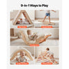 VEVOR Pikler Triangle Set, 9-in-1 Toddler Climbing Toys Indoor, with 2 Wooden Cars, Cushion, Triangle, Arch, and Ramp, 150 lbs Load, Foldable Montessori Climbing Set for Toddlers and Kids, Orange