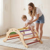 VEVOR Pikler Triangle Set, 9-in-1 Toddler Climbing Toys Indoor, with Xylophone, Cushion, Triangle, Arch, and Ramp, 150 lbs Load, Foldable Montessori Climbing Set for Toddlers and Kids, Rainbow