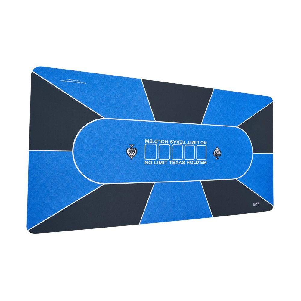 VEVOR Poker Table Top, 70 x 35 Inch Poker Mat for Table, 6-8 Players Foldable Poker Table Top with Carrying Bag, Folding Poker Table Topper for Poker Games, Poker Room, Rectangle, Blue