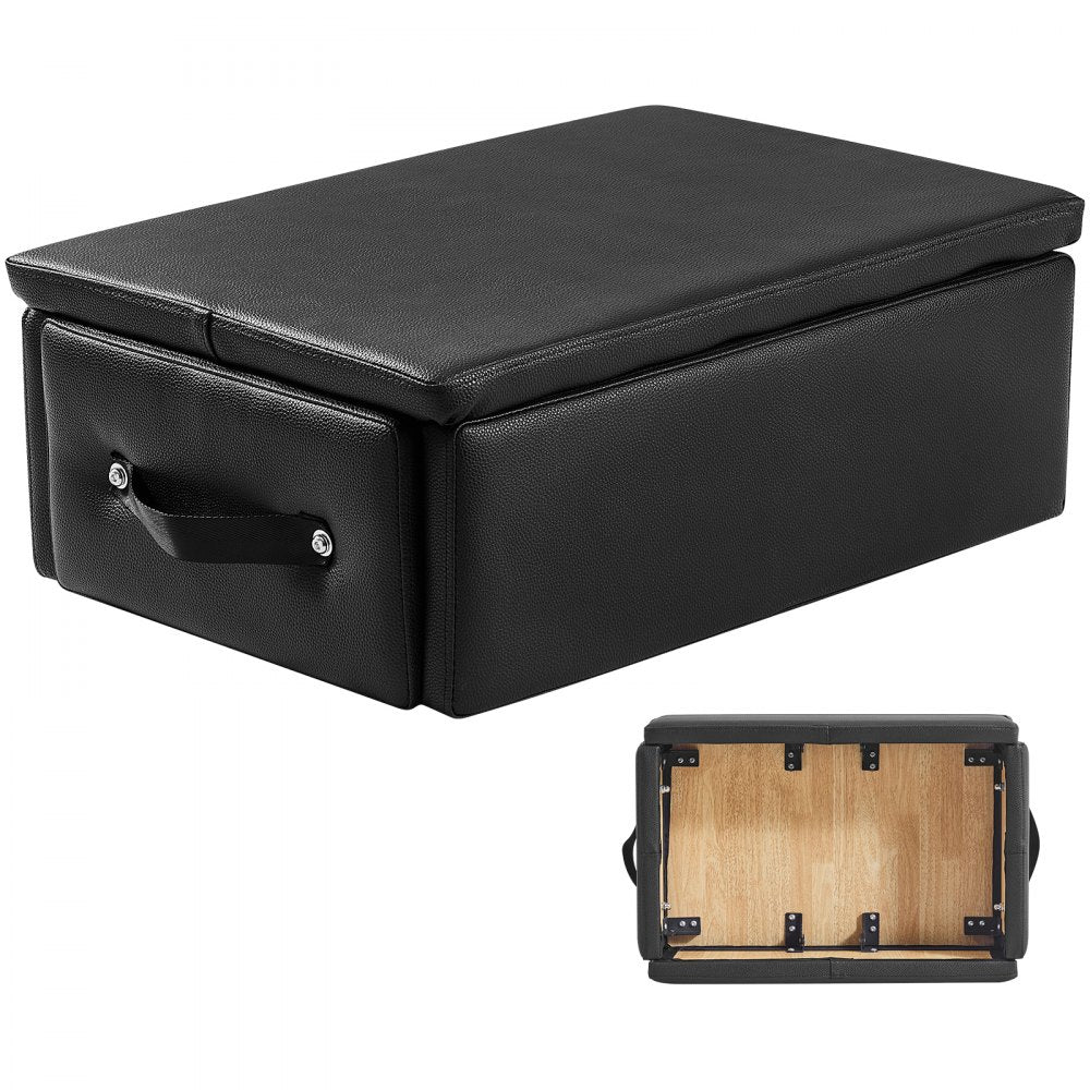VEVOR Pilates Box for Reformer, 25x17x9 In Pilates Reformers Sitting Box for Exercises, Premium PU and Wood Pilates Equipment Accessory, Improve Strength, Balance, Range of Motion Home Gym, Black