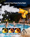 VEVOR foam machine with built-in 3-color LED lights for night foam parties