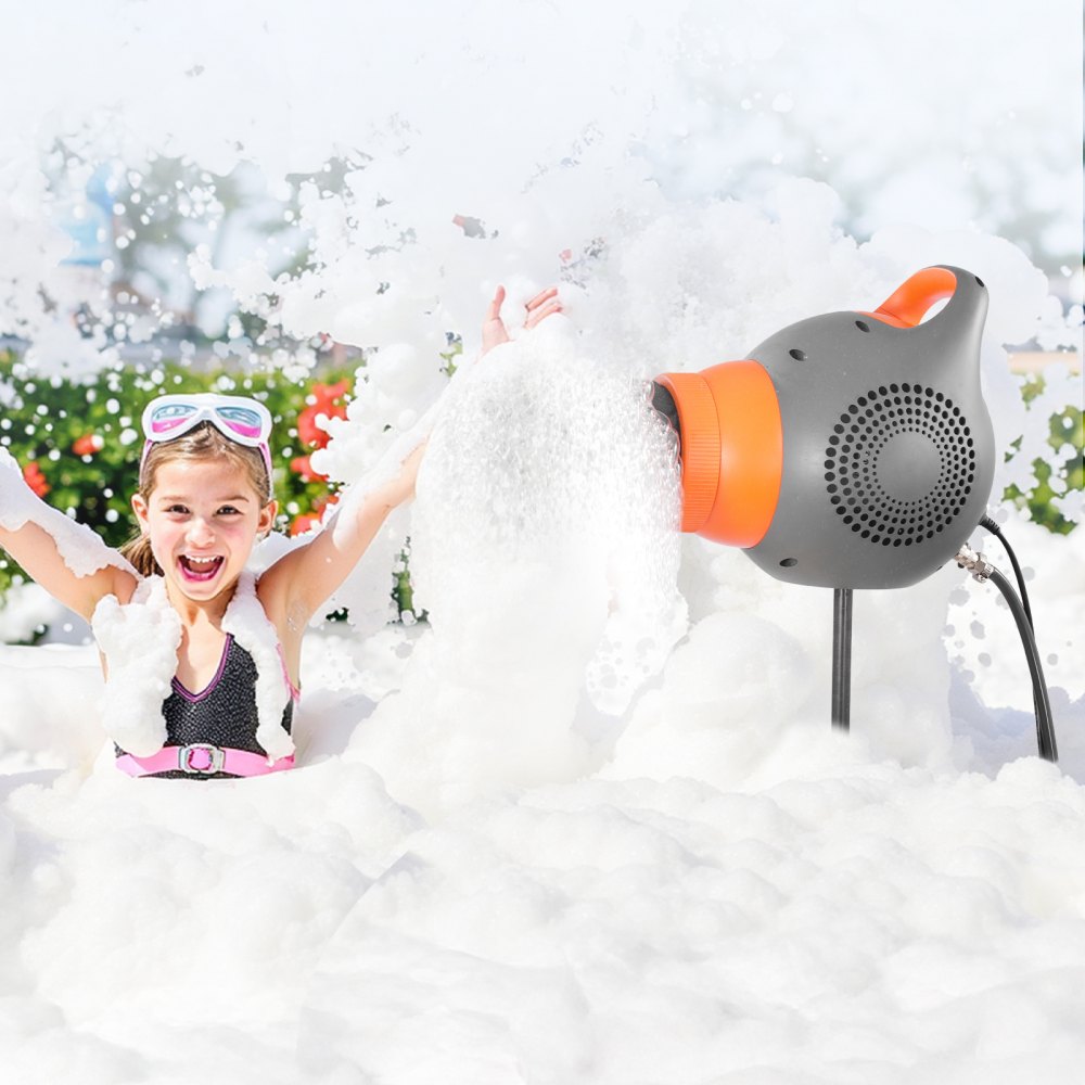 VEVOR Foam Machine, 115 W Party Foam Cannon, Portable Foam Maker with a Tripod Stand, Powerful Foam Party Machine, for Backyard, Pool, Outdoor Events, Birthdays, Celebrations and Party, Grey & Orange