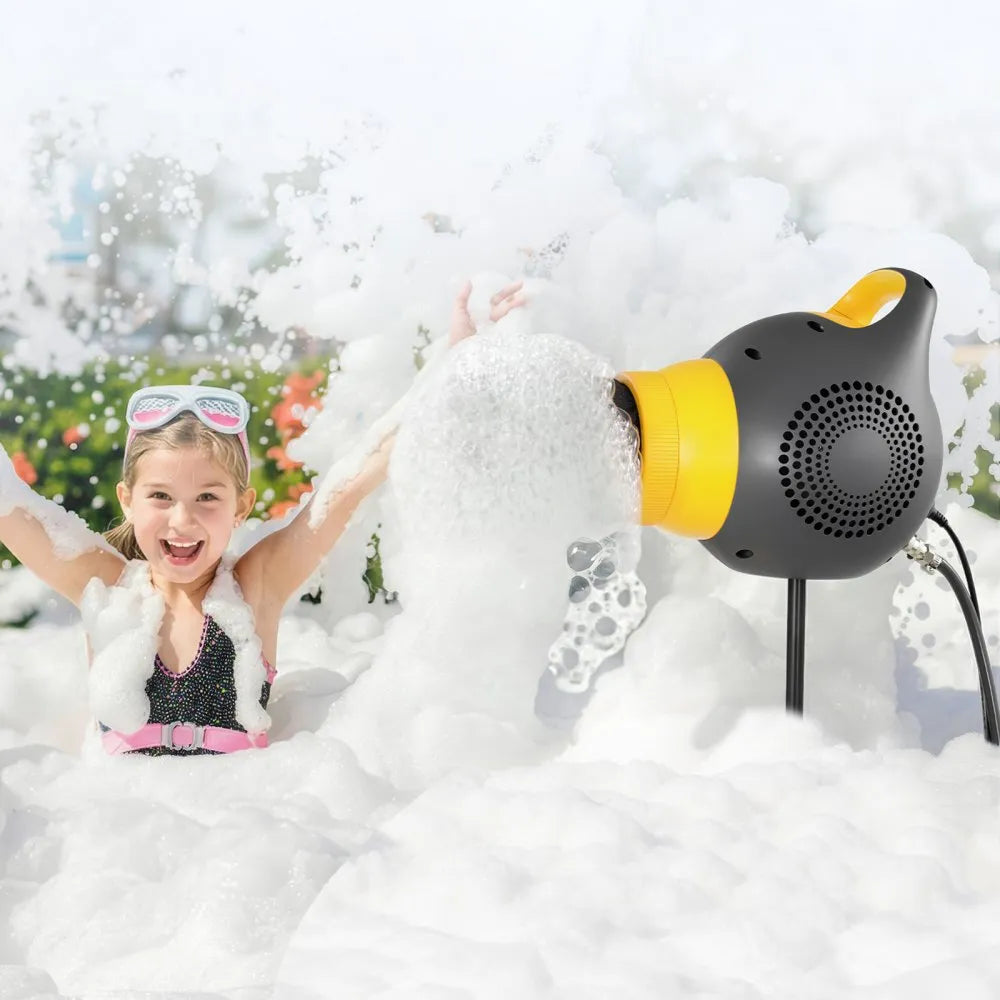 VEVOR Foam Machine, 115 W Party Foam Cannon, Portable Foam Maker with a Tripod Stand, Powerful Foam Party Machine, for Backyard, Pool, Outdoor Events, Birthdays, Celebrations and Party, Grey & Yellow