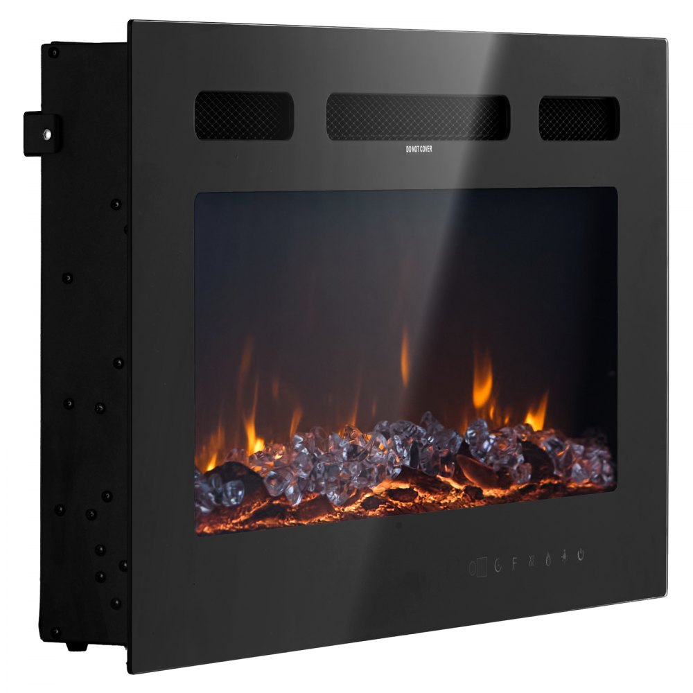 VEVOR 36 inch Electric Fireplace, Wall Mounted Recessed Fire Place with Remote Control, Timer, 1500W, Adjustable Flame Color Brightness, Touch Screen, Overheat Protection, for Living Room,Bedroom
