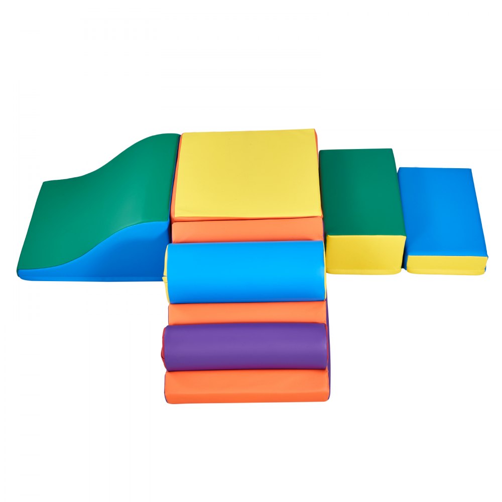 VEVOR Climbing Toys, 7-Piece Set, Foam Climbing Toys for Toddlers 6 Months to 3 Years Old, PU Leather Climbing Blocks, Indoor Climb and Crawl Activity Playset for Crawling & Sliding, Easy to Clean
