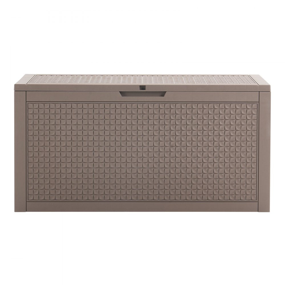 VEVOR Outdoor Storage Box, 100 Gallon Resin Deck Box, Backyard Outside Toy and Towel Storage Cabinet Waterproof, for Patio Furniture Cushions, Garden Tools, Pool Supplies & Package Delivery (Grey)