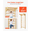 VEVOR Swedish Ladder Wall Gym, 2-in-1 10-Level Indoor Jungle Gym, 220LBS Loading Solid Wood Gymnastic Stall Bars for Kids & Adults, Indoor Playground Climbing Playset with Pull-Up Bar, Wall Ladder
