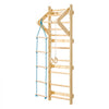 VEVOR Swedish Ladder Wall Gym, 4-in-1 8-Level Indoor Jungle Gym, 220LBS Loading Solid Wood Gymnastic Stall Bars, Indoor Playground Climbing Playset with Gym Rings, Pull-Up Bar, Rope Ladder, Wall Ladder