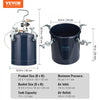 VEVOR Spray Paint Pressure Pot Tank, 10L/2.5gal Air Paint Pressure Pot, 1.5mm+4mm Two Nozzles Two Spray Paint Guns, 60PSI Max, for Industry Home Decor Architecture Construction Automotive Painting