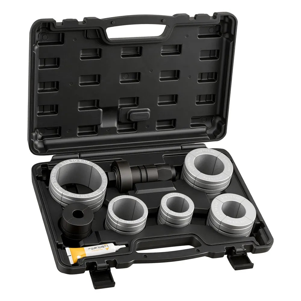 VEVOR Exhaust Pipe Expander Tool Kit, 1-5/8" to 4-1/4" Exhaust Pipe Stretcher, Muffler Pipes Spreader with 7 Heavy-Duty Collects & Storage Case, Automotive Car Tool Kit for Tailpipes Tubes