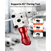 VEVOR Brake Line Flaring Tool Kit, 45° Single & Double Flare Tool for 3/16", 1/4" Copper Tubing - with 2 Forming Dies, Deburring Tool & Toolbox for Automotive Brake Hydraulic Line Repair