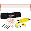 VEVOR Volleyball and Badminton Set, Outdoor Portable Badminton Net, Adjustable Height Steel Poles, Professional Combo Set with PVC Volleyball, Pump, Carrying Bag, Easy Setup for Backyard Beach Lawn