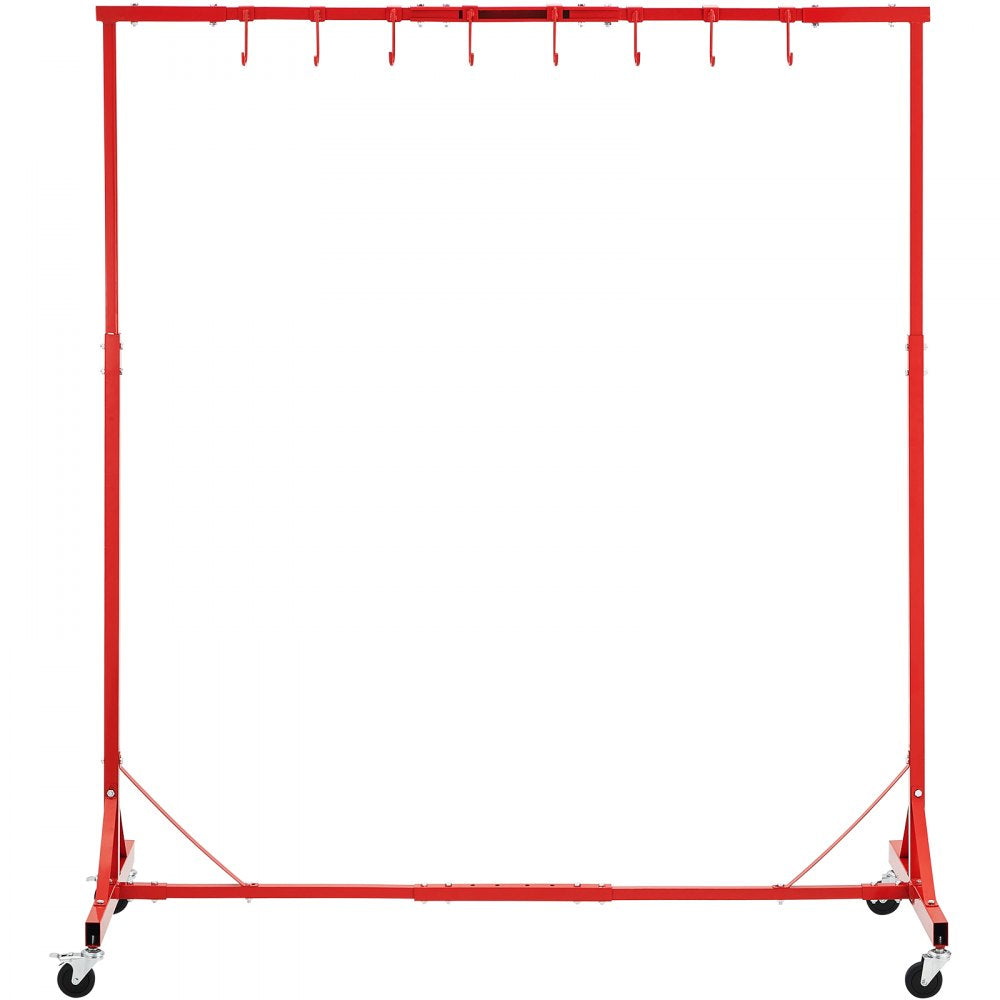 VEVOR Painting Rack, 1500 -2000 mm Adjustable Height, 66 lbs Capacity Automotive Paint Rack Stand, 8 Hooks Painting Drying Rack with 4 Swiveling Wheels, Auto Body Stand for Auto Repair Shops & Garage
