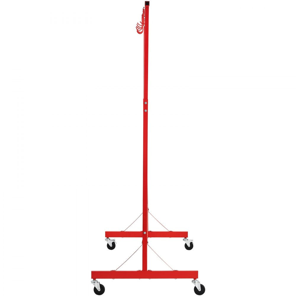 VEVOR Painting Rack, 1500 -2000 mm Adjustable Height, 66 lbs Capacity Automotive Paint Rack Stand, 8 Hooks Painting Drying Rack with 4 Swiveling Wheels, Auto Body Stand for Auto Repair Shops & Garage