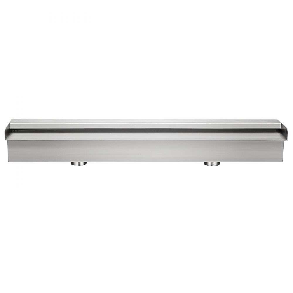 VEVOR Pool Fountain Stainless Steel Pool Waterfall Spillway with Pipe Connector Rectangular Garden Outdoor (59.1\")