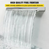 VEVOR Pool Fountain Stainless Steel Pool Waterfall Spillway with Pipe Connector Rectangular Garden Outdoor (11.8\")